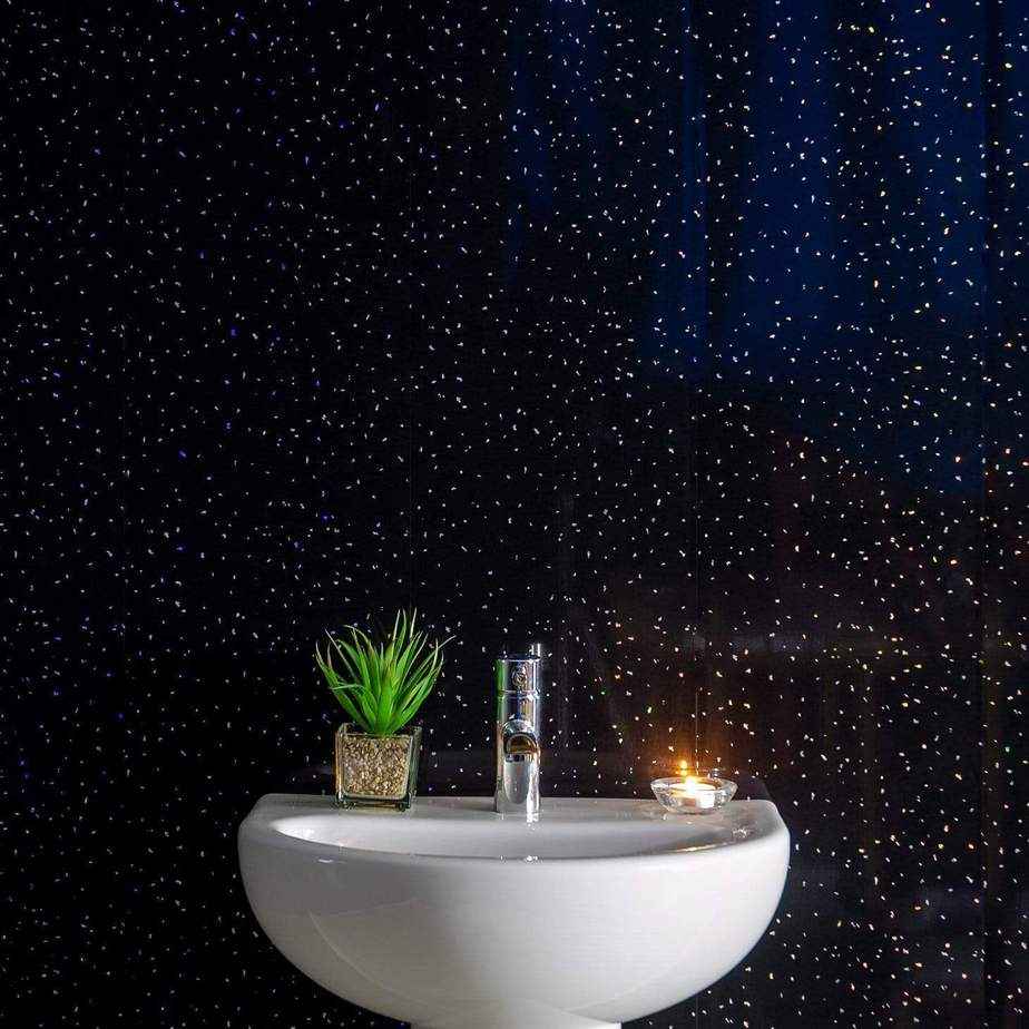 10mm Black Sparkle Gloss Shower Panel 1M x 2.4M