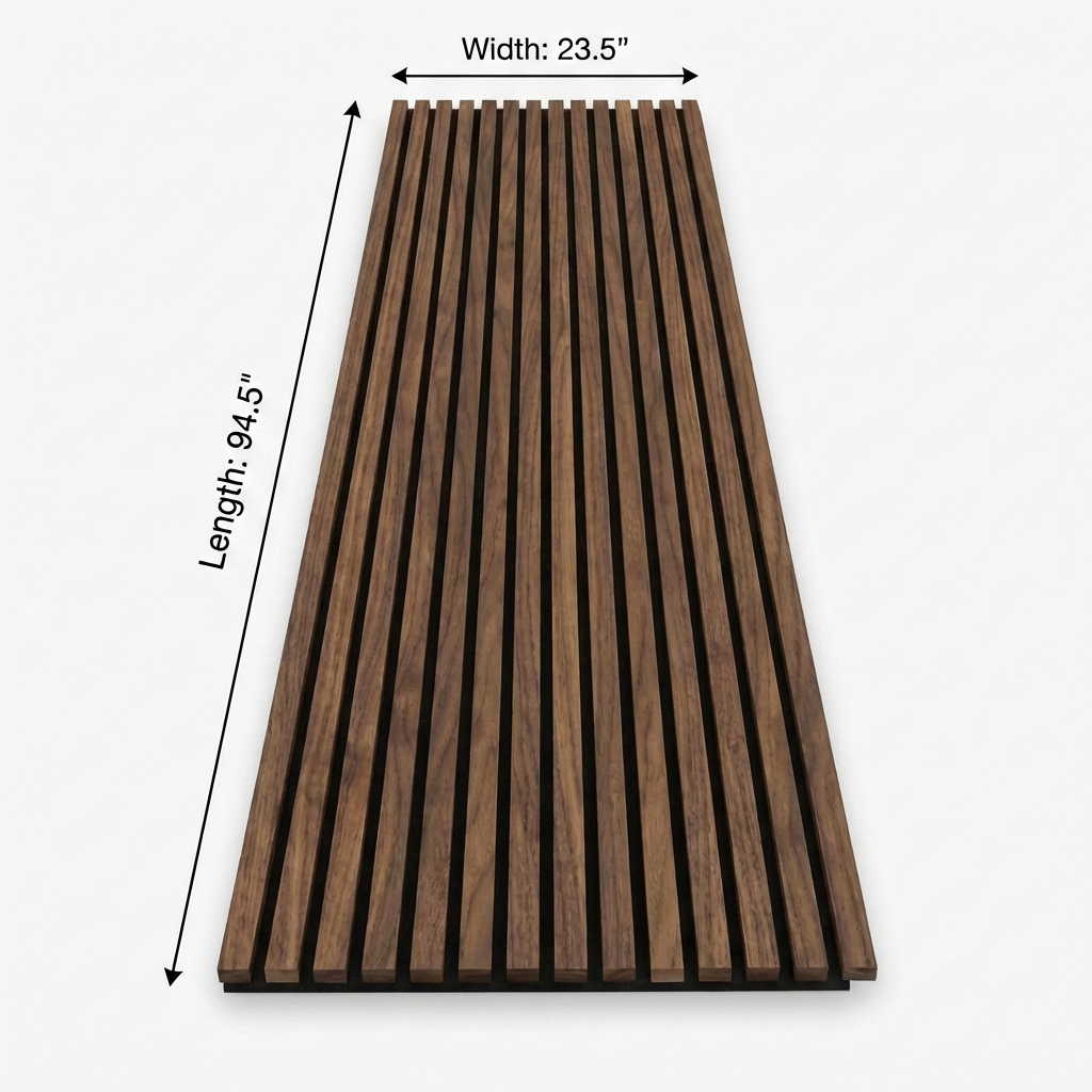 Wenge Acoustic Wood Slat Wall Panel | Premium 3-Sided Veneer | Sound-Absorbing