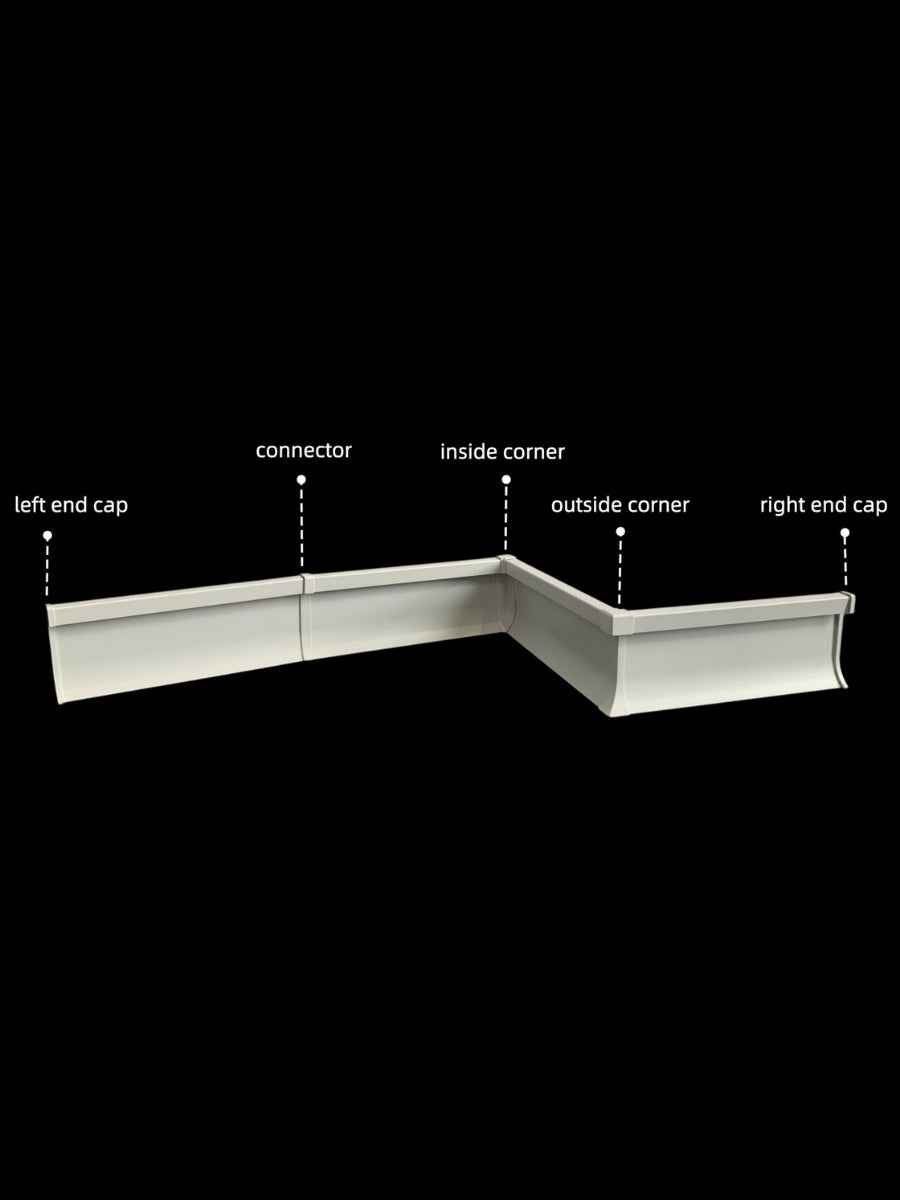 Premium White Aluminum LED Baseboard Molding - 26.25 Ft (4 Pieces)