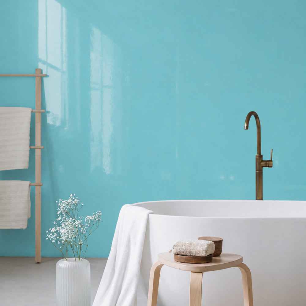 10mm Aqua Blue Shimmer Gloss Shower Panel 1M x 2.4M