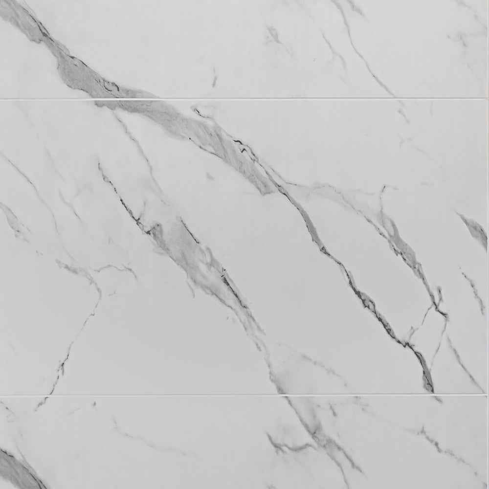 10mm Large Tile Carrara Marble Matt Shower Panel 1M x 2.4M