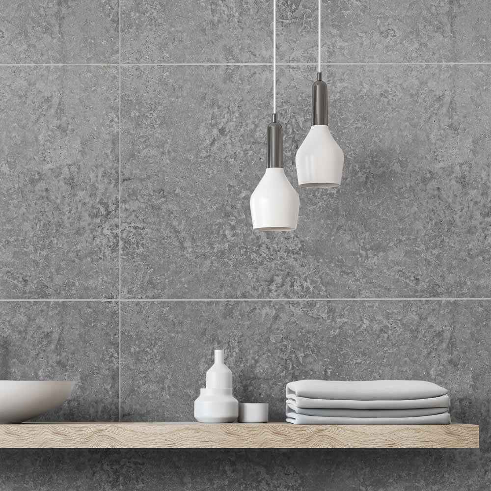 10mm Large Tile Light Concrete Matt Shower Panel 1M x 2.4M