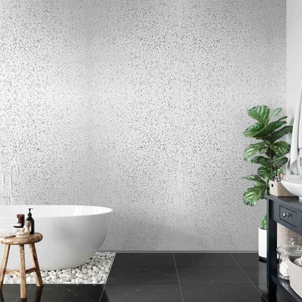 10mm Platinum White Sparkle Gloss Shower Panel 1M x 2.4M