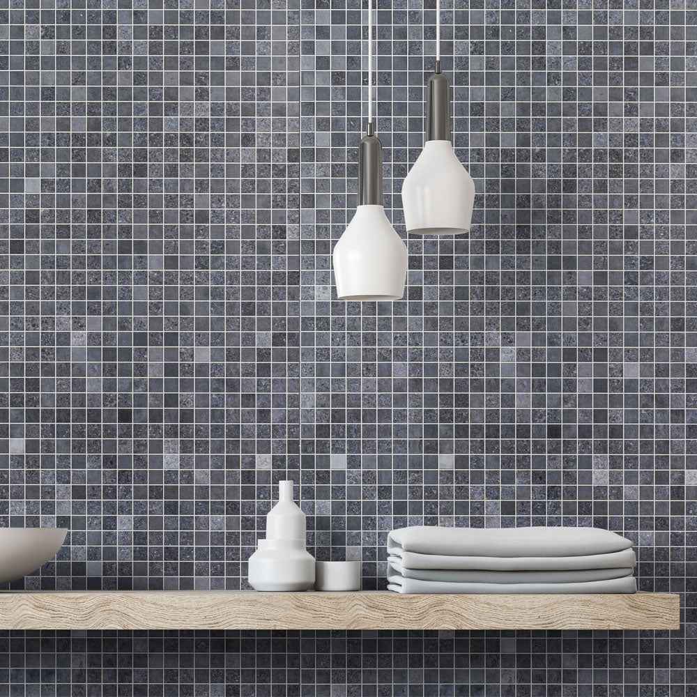 10mm Roman Blue Mosaic Matt Shower Panel 1M x 2.4M