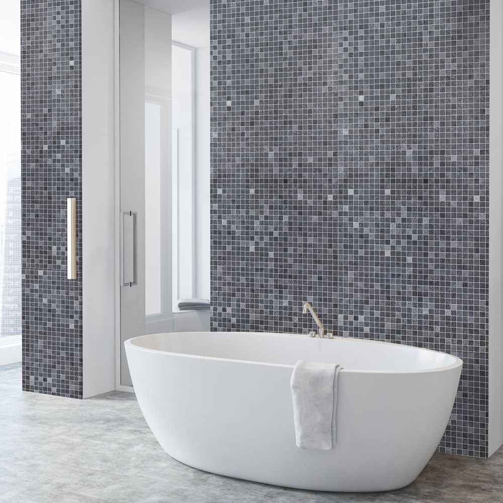 10mm Roman Blue Mosaic Matt Shower Panel 1M x 2.4M