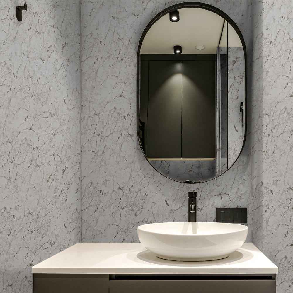 10mm White Marble Gloss Shower Panel 1M x 2.4M
