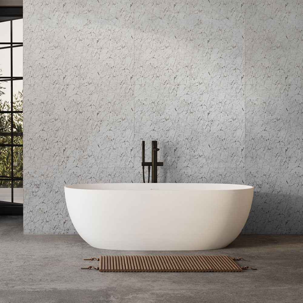 10mm White Marble Gloss Shower Panel 1M x 2.4M