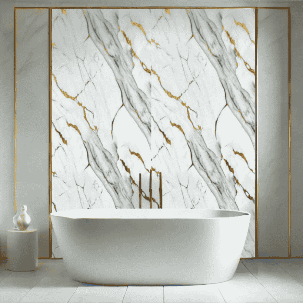 10mm Deluxe Grey Gloss Shower Panel 1M x 2.4M - Wall Forma