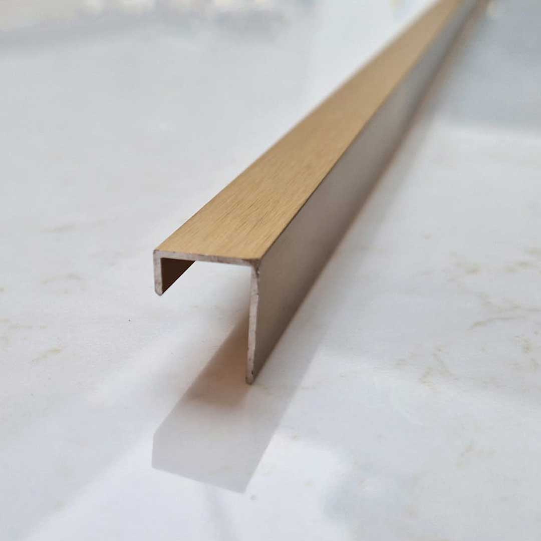 10mm Brushed Gold Aluminium End Cap - Wall Forma