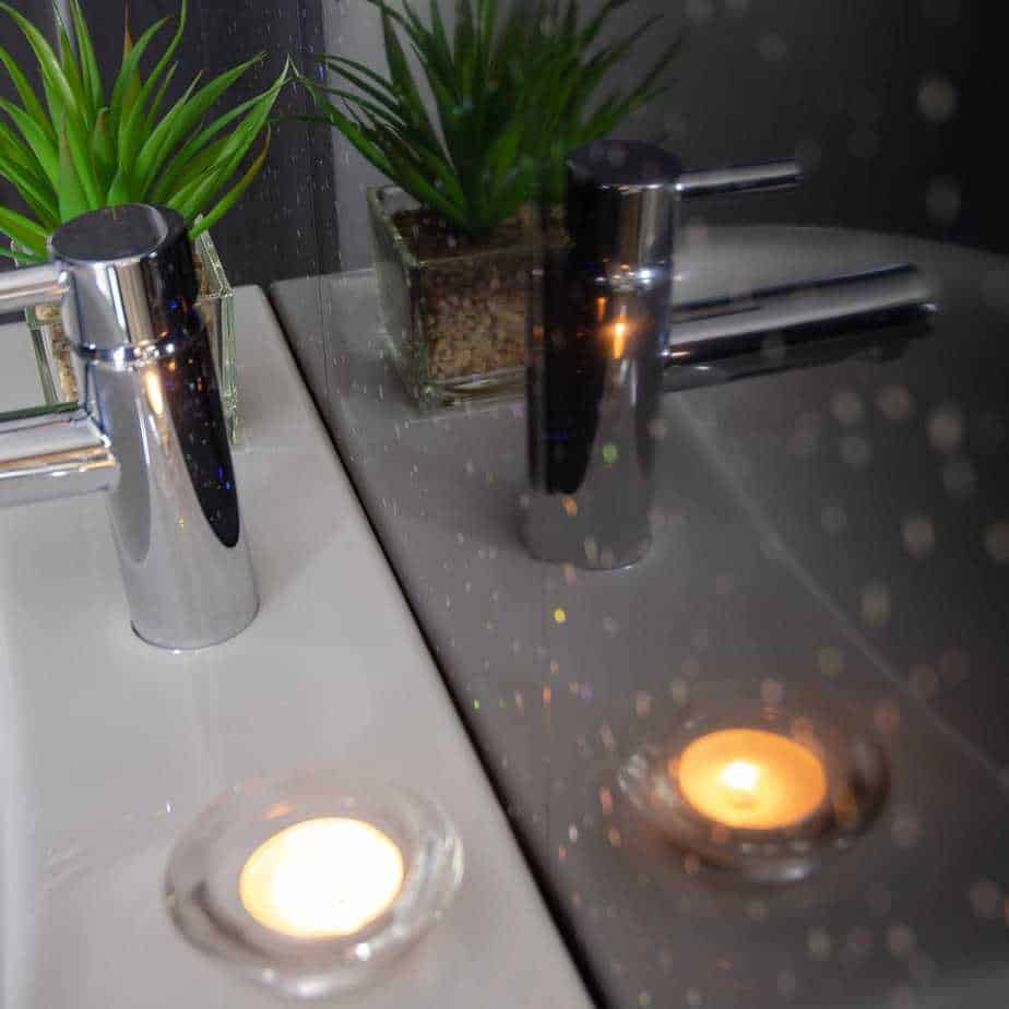 10mm Black Sparkle Gloss Shower Panel 1M x 2.4M - Wall Forma