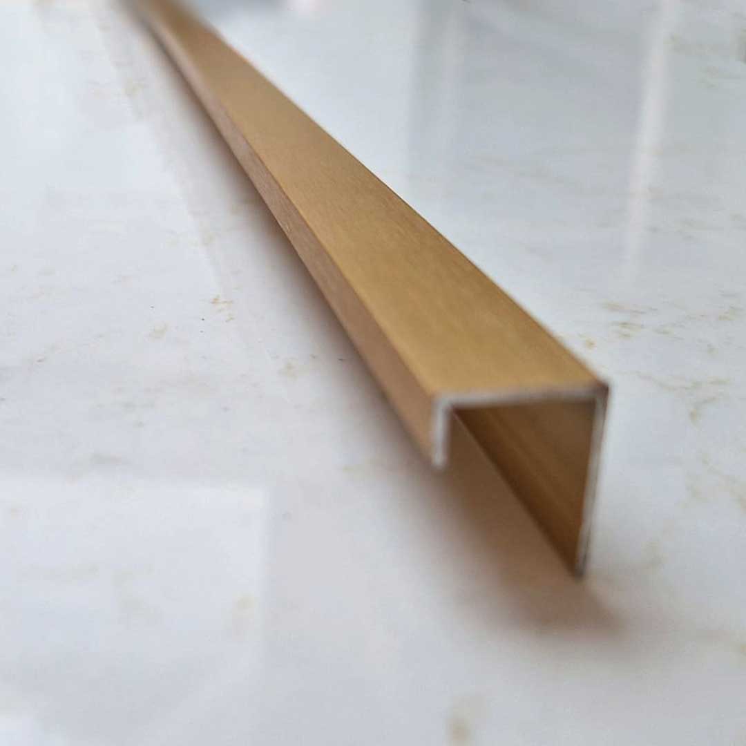10mm Brushed Gold Aluminium End Cap - Wall Forma