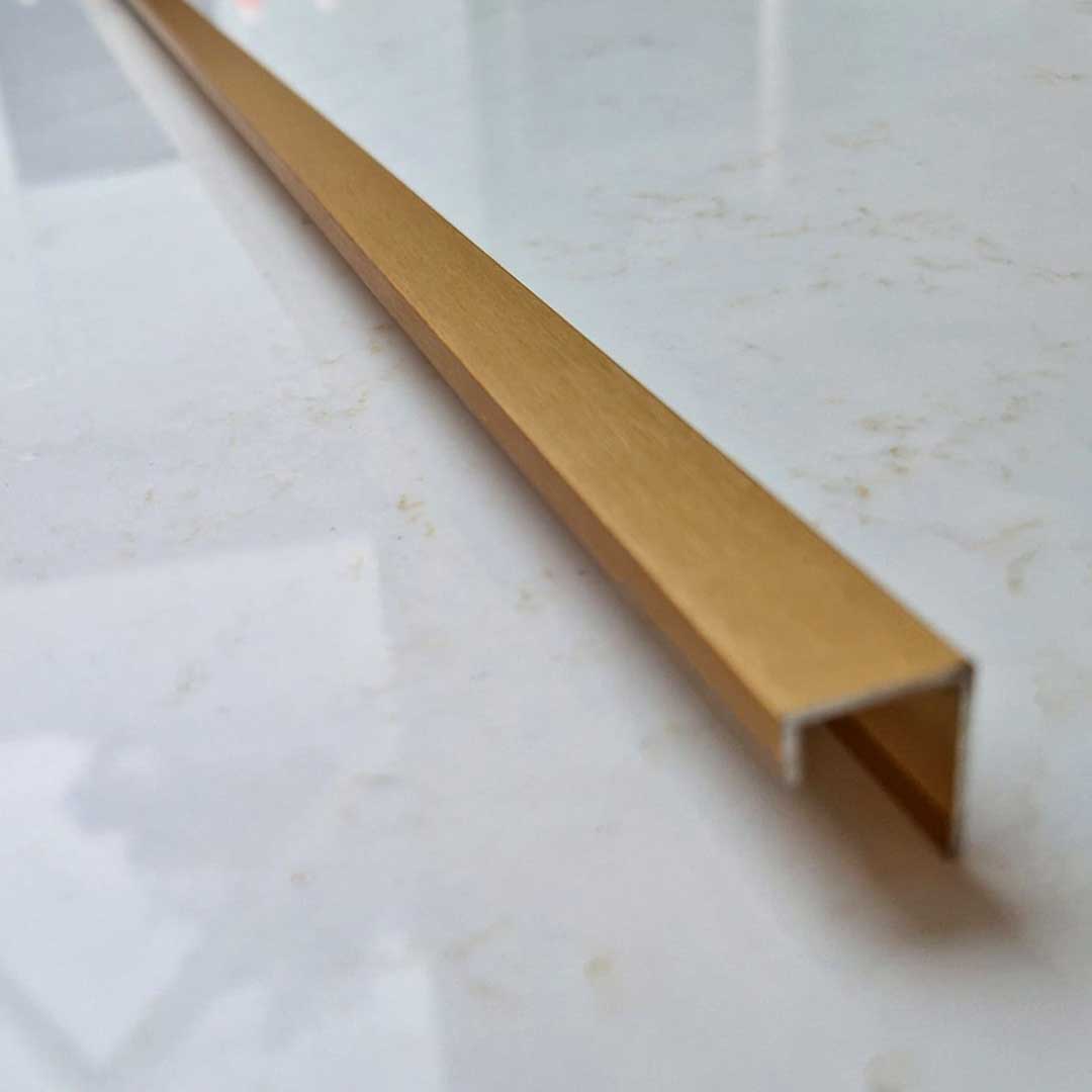 10mm Brushed Gold Aluminium End Cap - Wall Forma