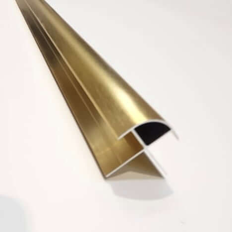 10mm Brushed Gold Aluminium External Corner Trim - Wall Forma