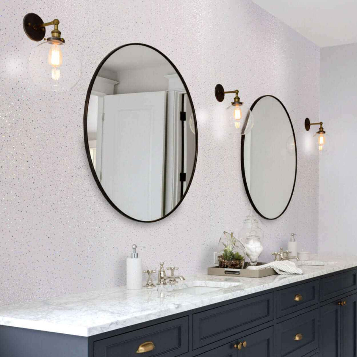 10mm Platinum White Sparkle Gloss Shower Panel 1M x 2.4M