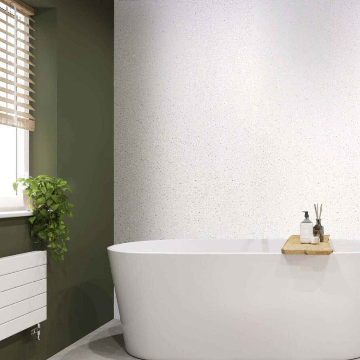 10mm Platinum White Sparkle Gloss Shower Panel 1M x 2.4M