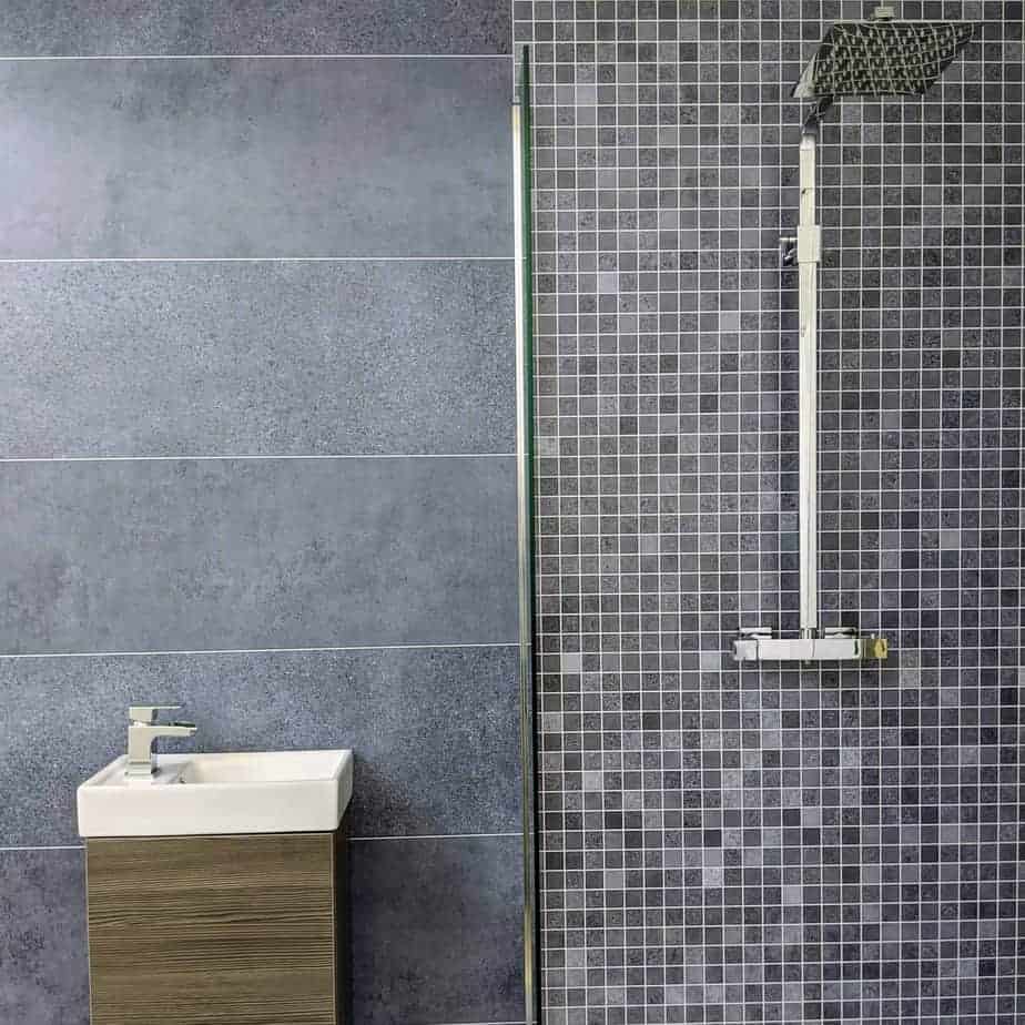 10mm Roman Blue Mosaic Matt Shower Panel 1M x 2.4M - Wall Forma