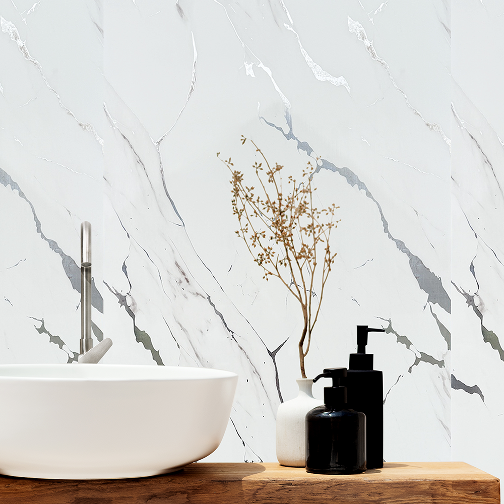 10mm Silvara Marble Gloss Shower Panel 1M x 2.4M - Wall Forma