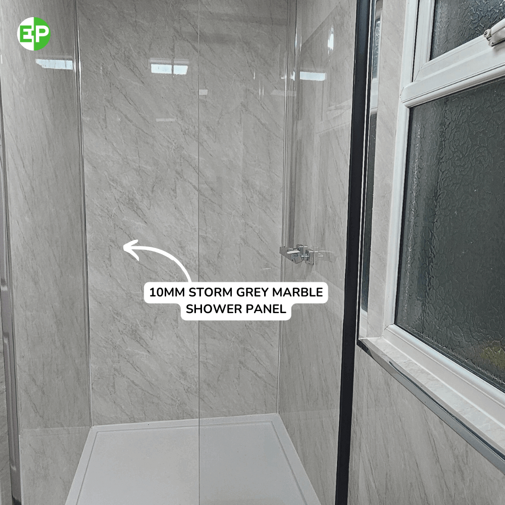 10mm White Gloss Shower Panel 1M x 2.4M - Wall Forma