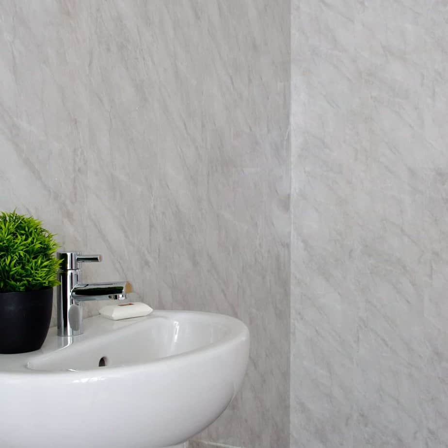 10mm Storm Grey Marble Gloss Shower Panel 1M x 2.4M - Wall Forma