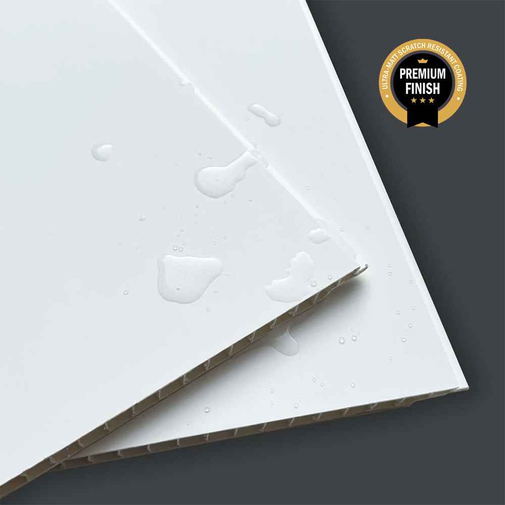 10mm White Ultra Matt Shower Panel 1M x 2.4M
