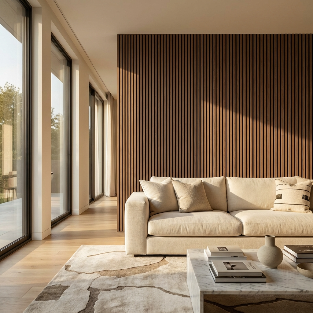 Wenge Acoustic Wood Slat Wall Panel | Premium 3-Sided Veneer | Sound-Absorbing