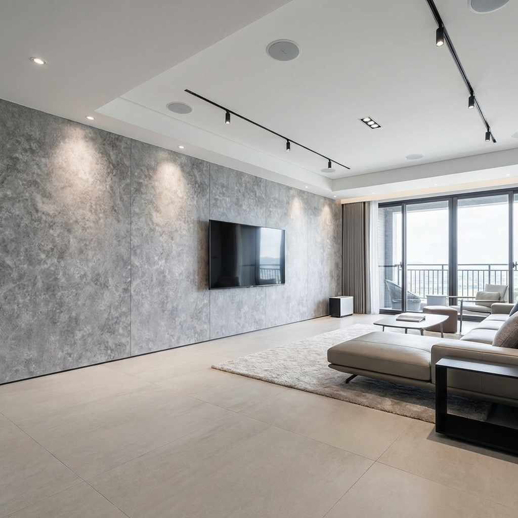Gray Stone Panels - Waterproof Rough Texture PVC Sheets