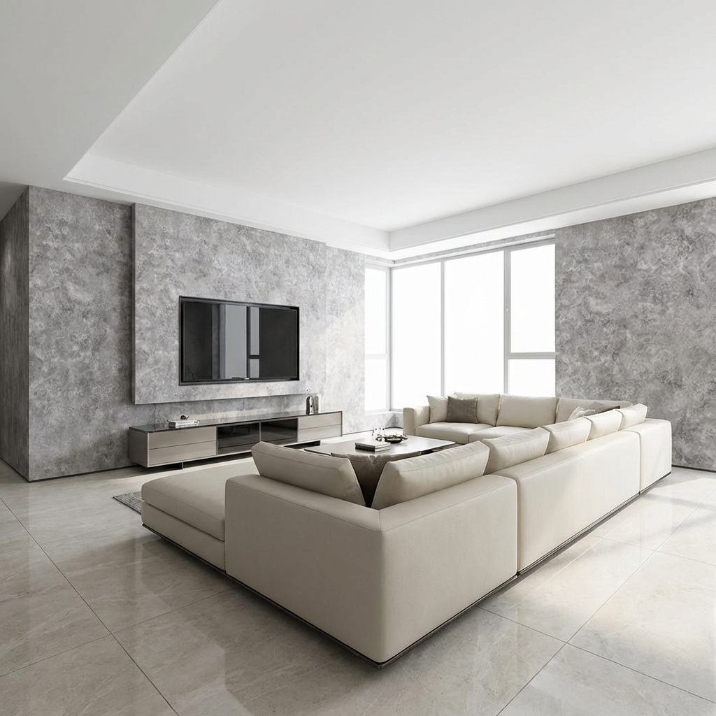 Gray Stone Panels - Waterproof Rough Texture PVC Sheets