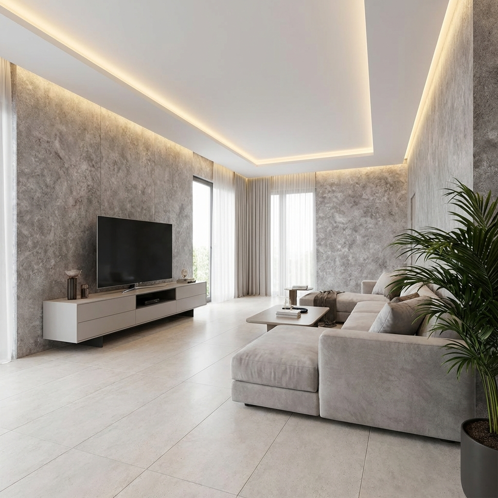 Gray Stone Panels - Waterproof Rough Texture PVC Sheets