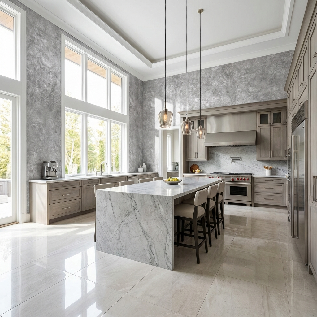 Gray Stone Panels - Waterproof Rough Texture PVC Sheets