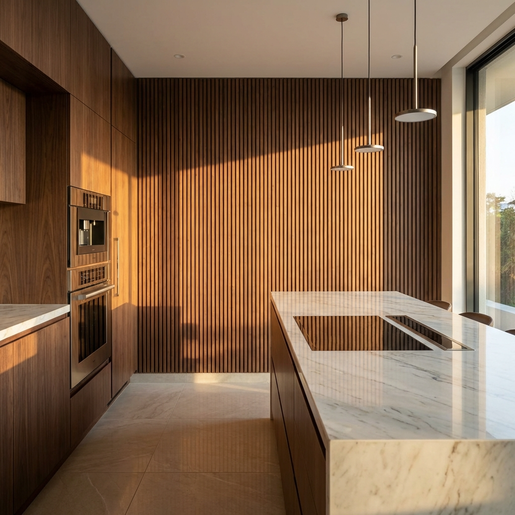 Wenge Acoustic Wood Slat Wall Panel | Premium 3-Sided Veneer | Sound-Absorbing