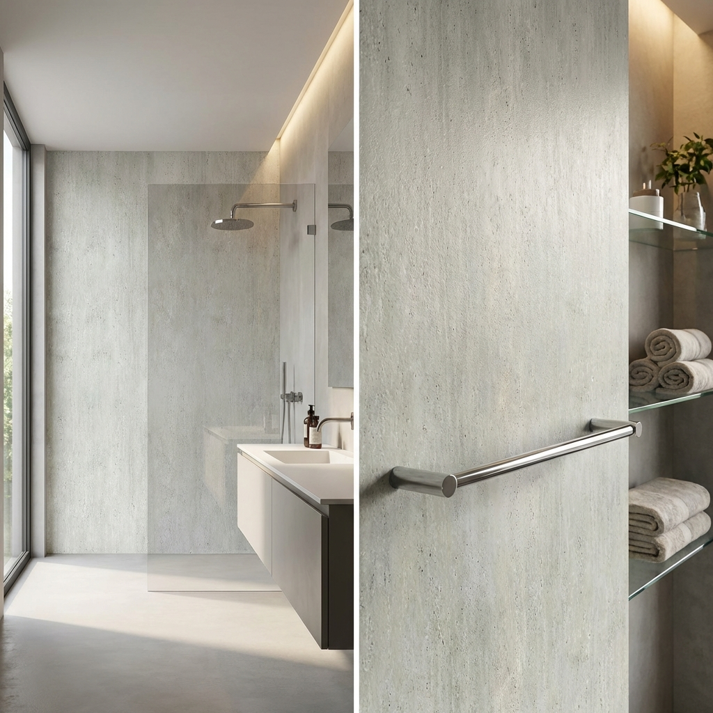 Natural Travertine Stone Panels - Waterproof Rough Texture PVC Sheets - Wall Forma