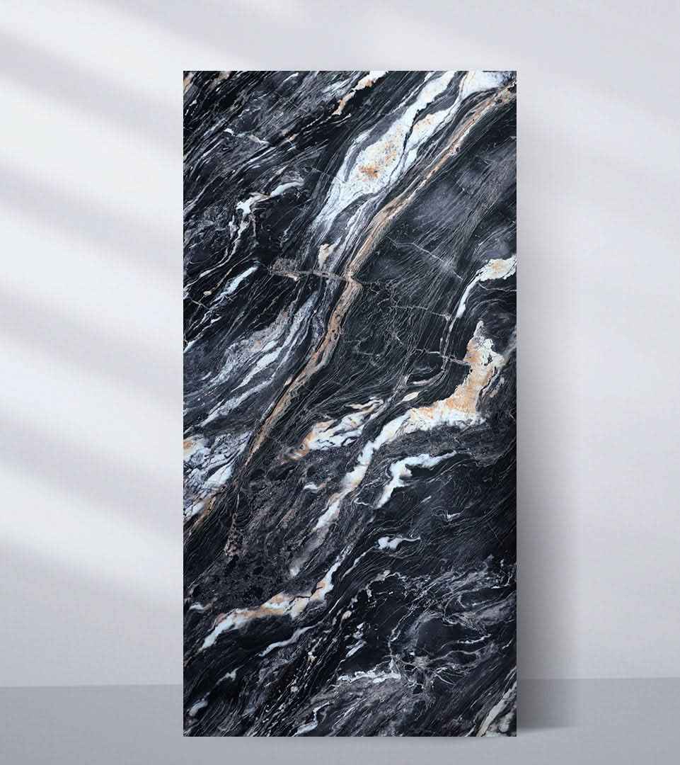 3D Doral Night Marble UV Protected PVC Wall Panel - 4x8 ft, Fireproof & Waterproof, (32 sq. ft)