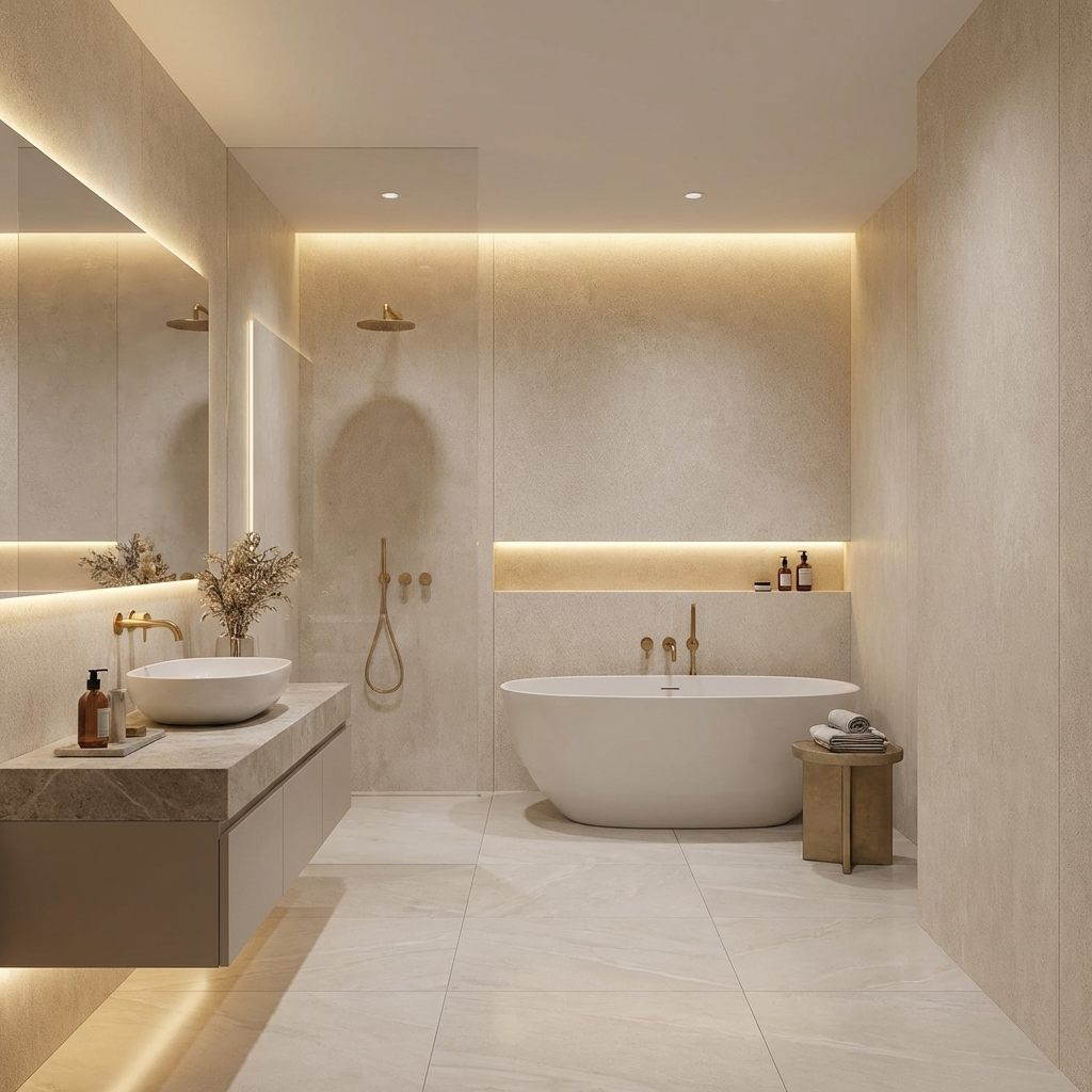 Beige Stone Panels - Waterproof Rough Texture PVC Sheets