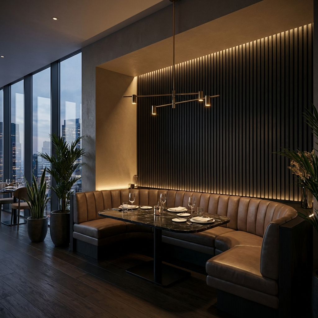 Black Acoustic Wood Slat Wall Panel | Premium 3-Sided Veneer | Sound-Absorbing