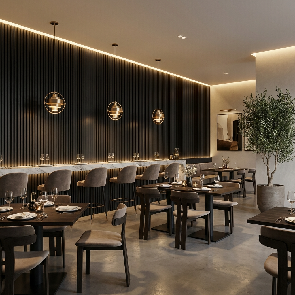 Black Acoustic Wood Slat Wall Panel | Premium 3-Sided Veneer | Sound-Absorbing