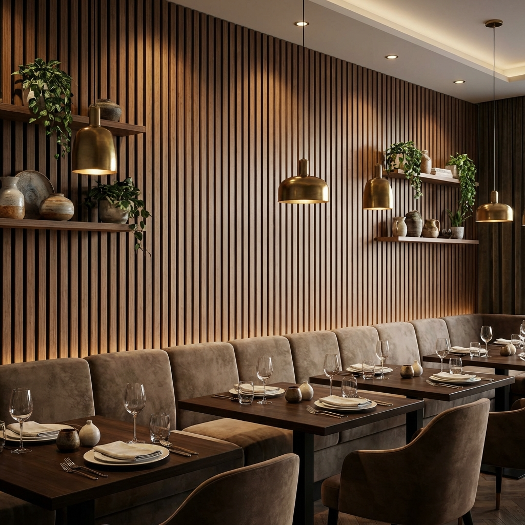 Wenge Acoustic Wood Slat Wall Panel | Premium 3-Sided Veneer | Sound-Absorbing