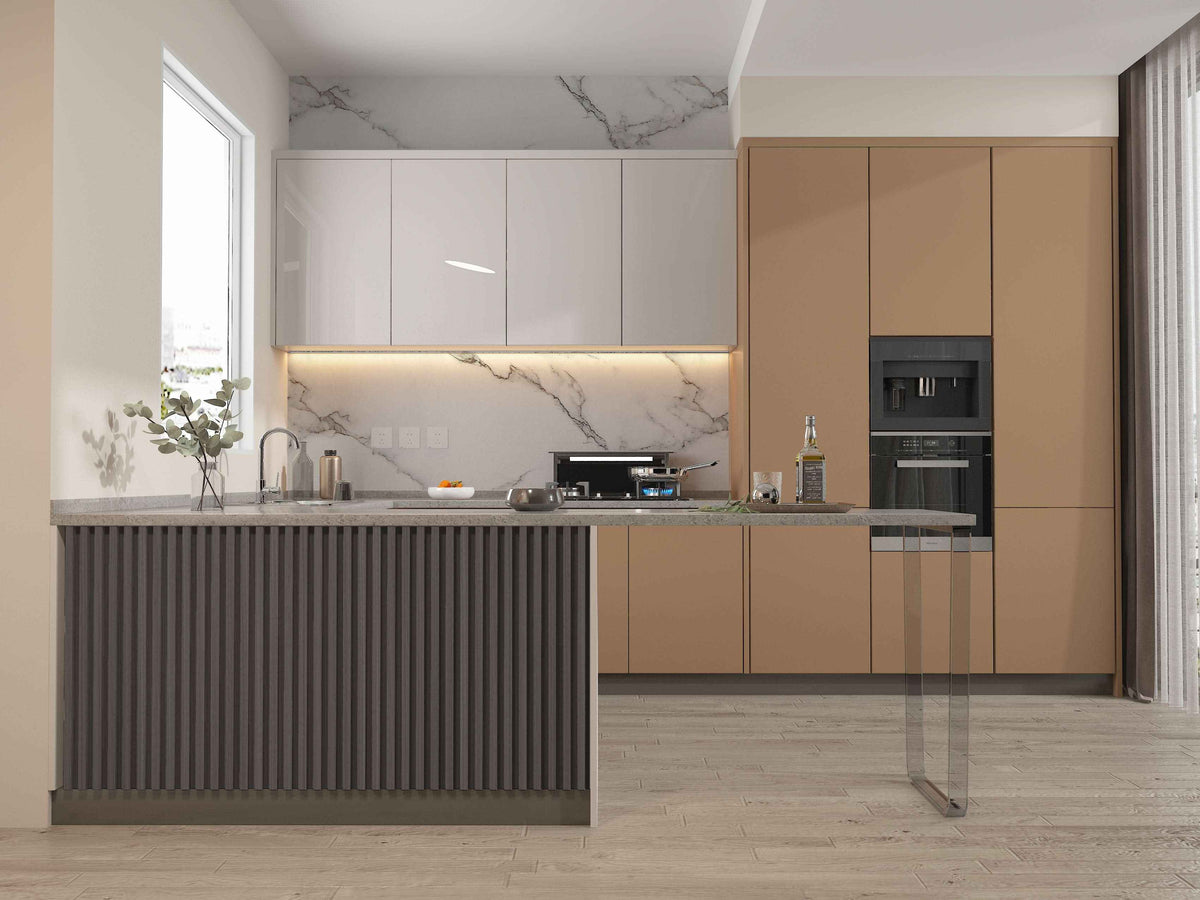 Oak Gray WPC Fluted 3D Wall Panels |  42.9 sq. ft./Box