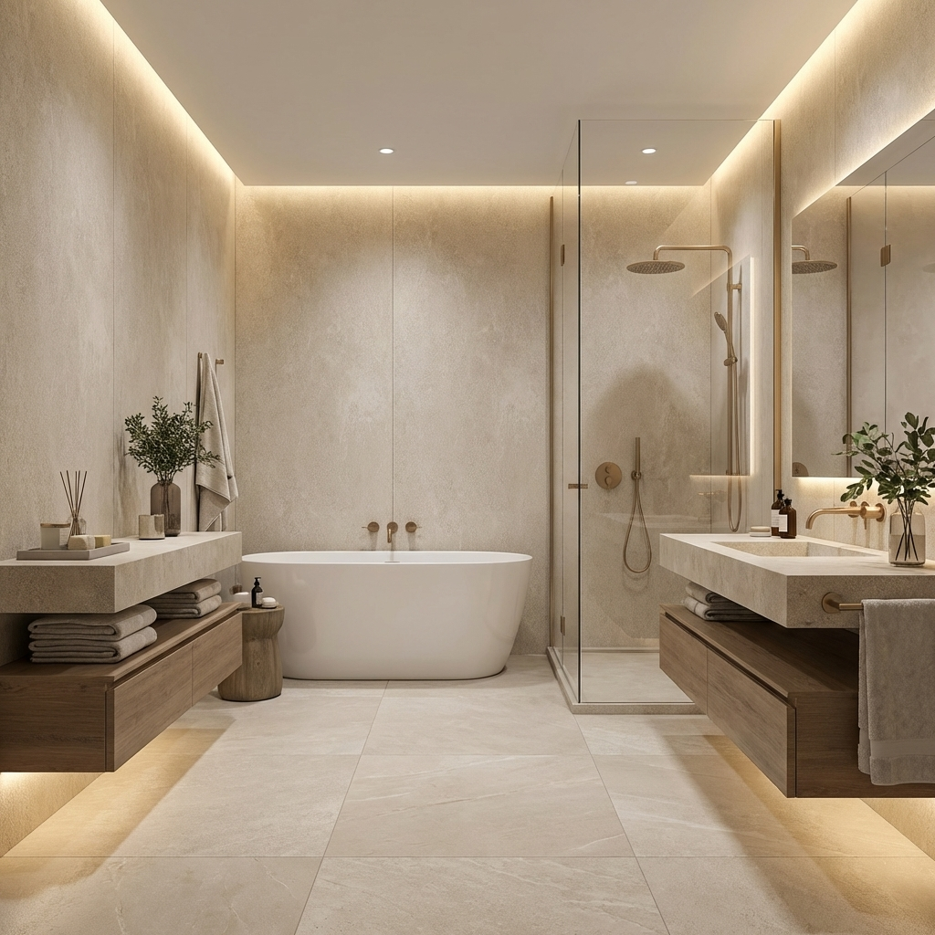 Beige Stone Panels - Waterproof Rough Texture PVC Sheets