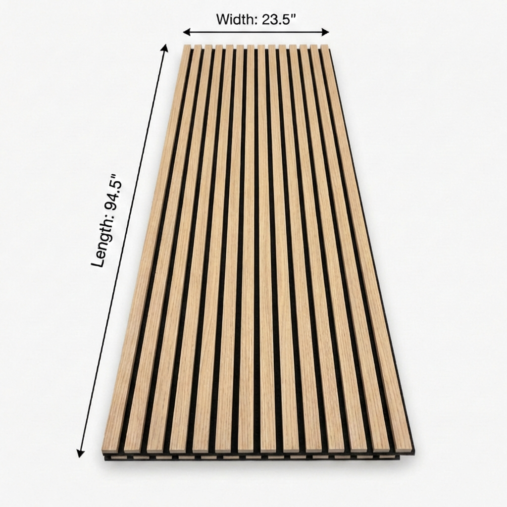 Royal Oak Acoustic Wood Slat Wall Panel | Premium 3-Sided Veneer | Sound-Absorbing