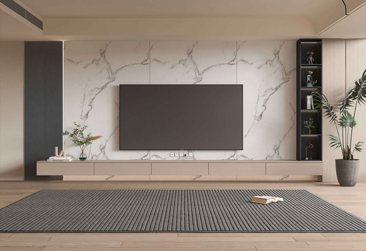 Calacatta White Marble PVC Wall Panel - Waterproof (4x8 ft, 32 sq. ft)