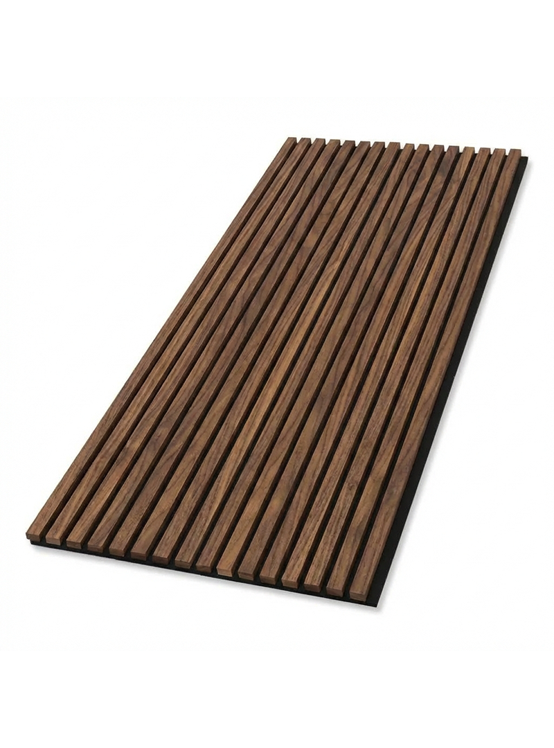 Wenge Acoustic Wood Slat Wall Panel | Premium 3-Sided Veneer | Sound-Absorbing - Wall Forma