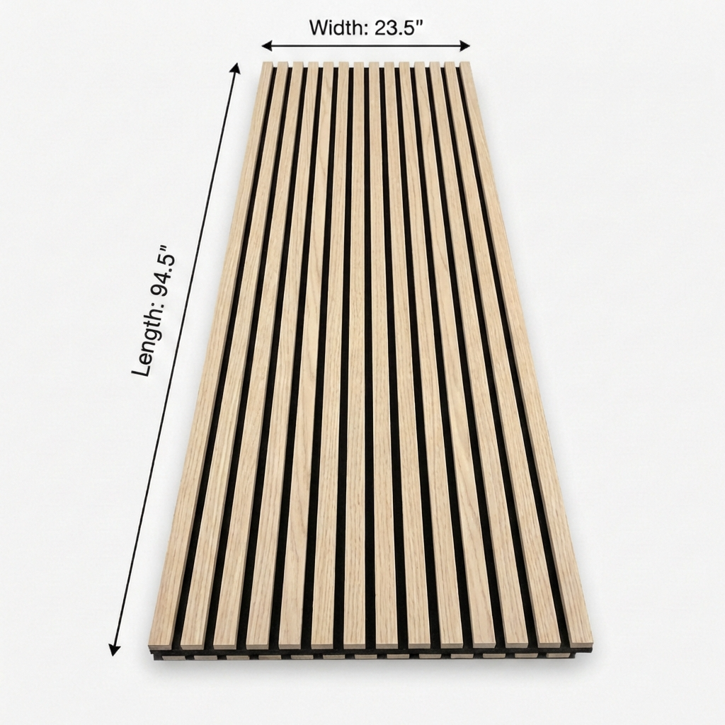 Oak Acoustic Wood Slat Wall Panel | Premium 3-Sided Veneer | Sound-Absorbing