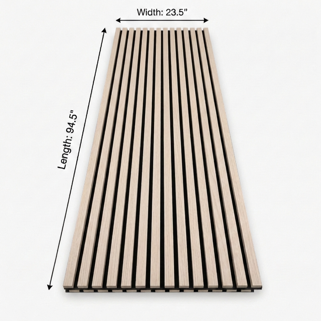 Natural Oak Acoustic Wood Slat Wall Panel | Premium 3-Sided Veneer | Sound-Absorbing