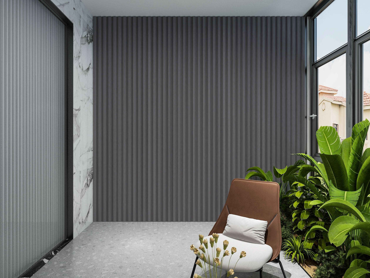 Oak Gray WPC Fluted 3D Wall Panels |  42.9 sq. ft./Box