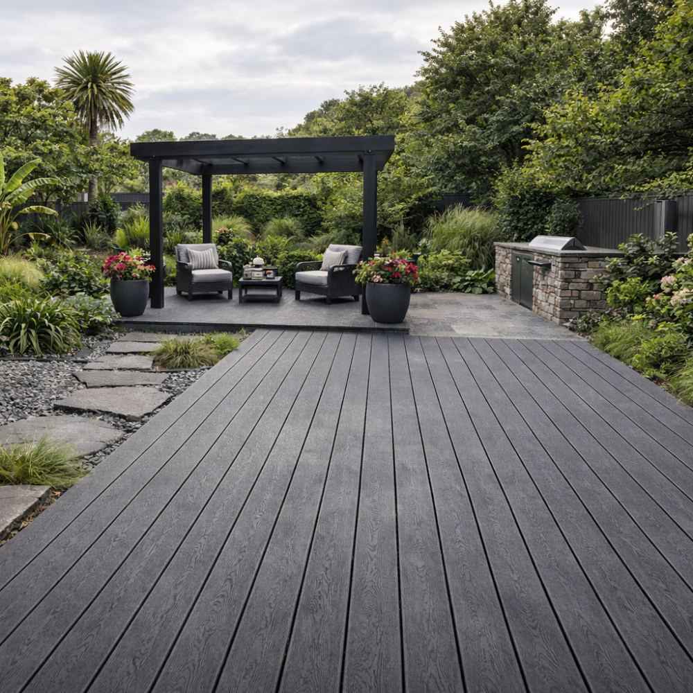 3.6M Grey Composite Decking Board
