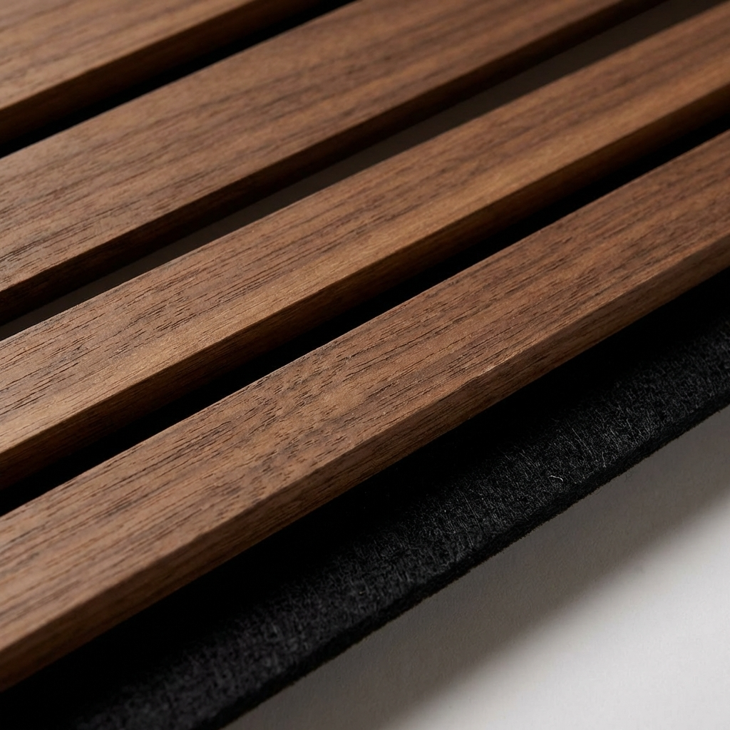 Wenge Acoustic Wood Slat Wall Panel | Premium 3-Sided Veneer | Sound-Absorbing - Wall Forma