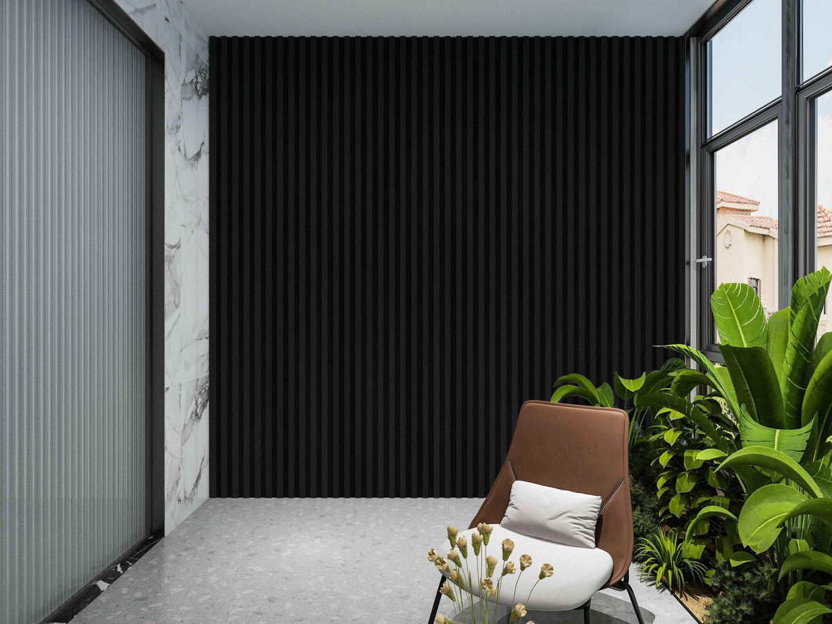 Luxe Noir WPC Fluted 3D Wall Panels |  42.9 sq. ft./Box