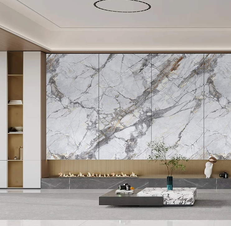3D Deep Veins PVC Marble Sheets UV Protected | Waterproof | 4x8 ft (32 sq. ft) - Wall Forma