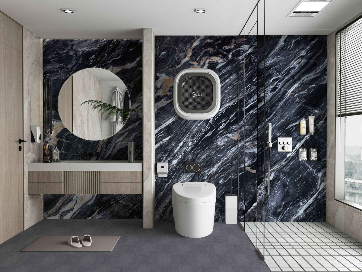3D Doral Night Marble UV Protected PVC Wall Panel - 4x8 ft, Fireproof & Waterproof, (32 sq. ft)