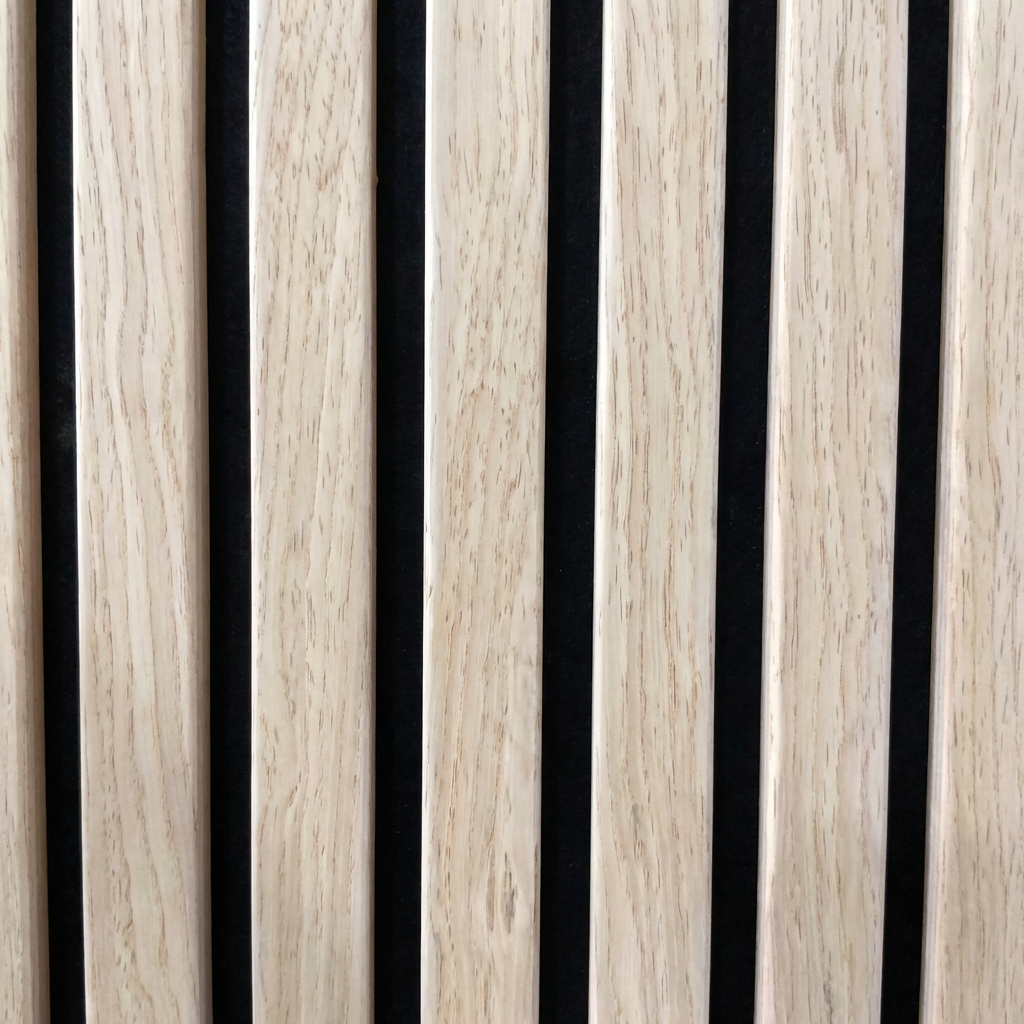Oak Acoustic Wood Slat Wall Panel | Premium 3-Sided Veneer | Sound-Absorbing